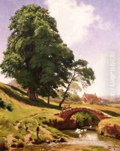Ducks Below the Bridge by Cecil M. Round