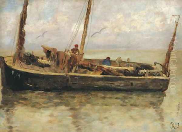 A fishing boat at sea - view 1