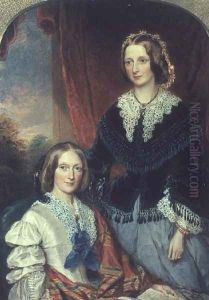 L to R Helen Shelley 1799-1885 and Margaret Shelley 1801-87 by Sir William Charles Ross