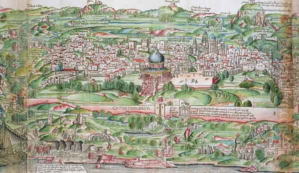 Map of the City of Jerusalem, from Peregrinatio in Terram Sanctam by Bernhard von Breydenbach 1440-97, 1486 3 - view 1