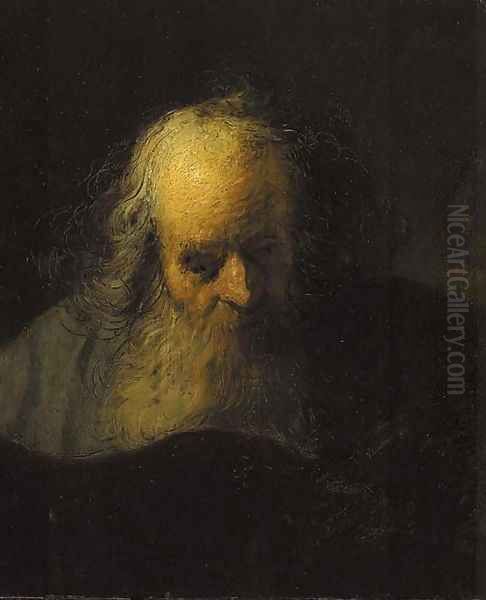 An old man reading a book - view 1