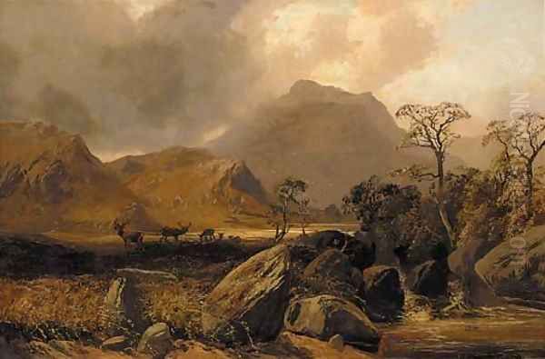Stags in a Highland landscape - view 1