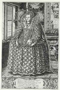 Portrait of Elizabeth I 1533-1603 engraved by the artist by William Rogers