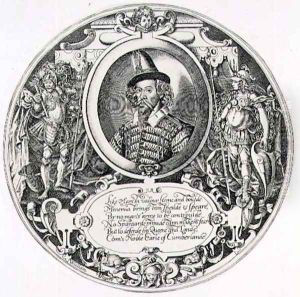 Portrait of George Clifford 1558-1605 3rd Earl of Cumberland, engraved by the artist, c.1590 by William Rogers