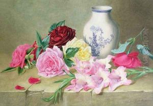 Still Life of Roses and Gladioli by Ellen Mary Rosenberg