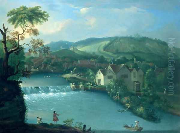 The City Weir, Bath, looking towards Walcot - view 1