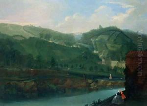 View towards Prior Park from the River, Bath by Thomas Ross