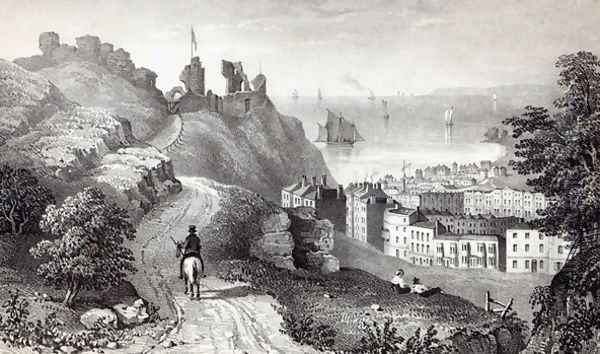 Hastings Castle from the Revd W. Wallingers Plantation, engraved by R. Martin - view 1