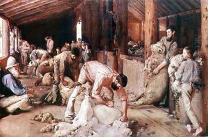Sheep Shearing by Thomas Edward Roberts