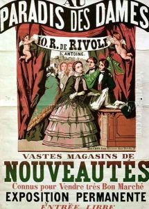 Poster advertising Au Paradis des Dames, Parisian shop, 1856 by Jean Alexis Rouchon