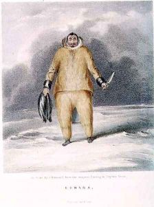 Kunana, an eskimo, engraved by John Brandard 1812-63, printed by Graf and Sorel by Sir John Ross