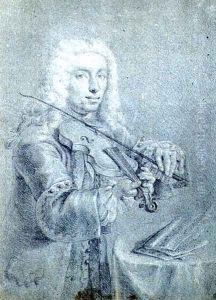 Portrait of Francesco Veracini 1690-1768, Italian violinist by Franz Ferdinand Richter