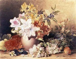 Flowers and a Birds Nest by Frances Elizabeth Rosenberg