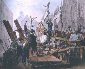 Barricades in the Stephansplatz, Vienna, 1848