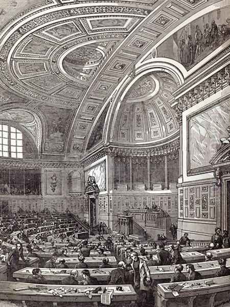 The French Chamber of Peers, from The Illustrated London News, 1st February 1845 - view 1