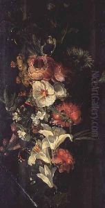 Still Life with Roses, Lilies and Other Flowers by Rachel Ruysch