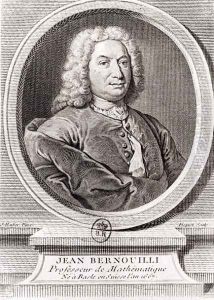 Portrait of Jean Bernoulli 1667-1748 engraved by Etienne Ficquet 1719-94 by Ruber, J.