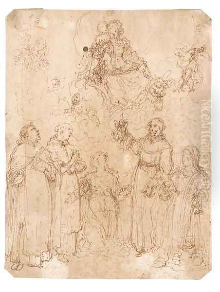 The Madonna and Child appearing to five saints - view 1