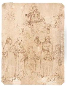 The Madonna and Child appearing to five saints by Giovanni Battista della Rovere