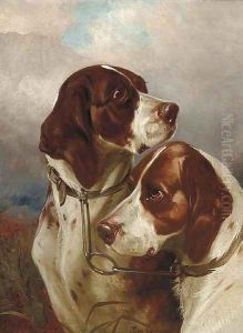 A brace of gundogs by Colin Graeme Roe