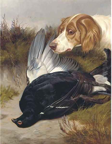 A gundog with a black game - view 1