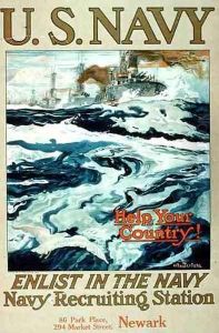 Help Your Country! Enlist In The Navy, US Navy 1st World War poster by Henry Reuterdahl