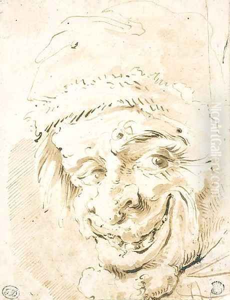 A grotesque head in a cap - view 1
