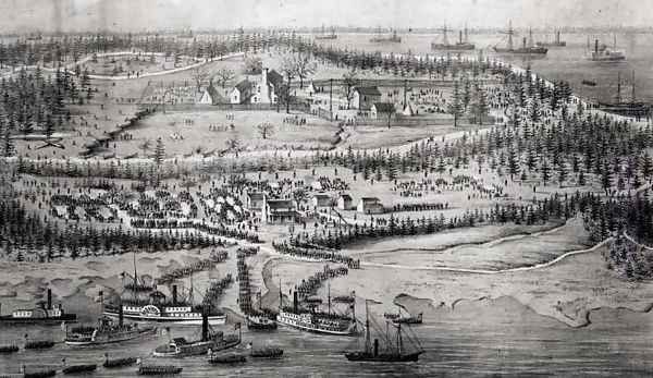 The Burnside Expedition Landing at Roanoke Island, February 7th 1862 - view 1