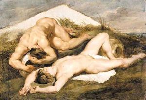 Study of two male nudes