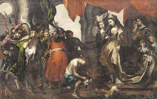 Queen Tomyris with the head of Cyrus - view 1
