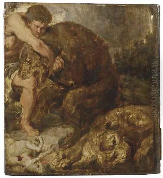 Hercules and the Nemean Lion - view 1