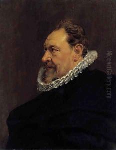 Portrait of a gentleman, bust-length, in a black costume with a white ruff by (studio of) Rubens, Peter Paul