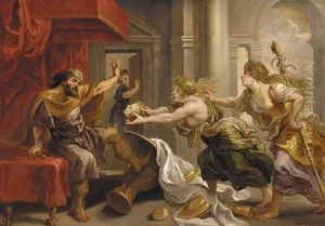 Tereus being presented with the head of his Son Itys by (studio of) Rubens, Peter Paul