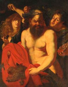 Drunken Silenus Attended By Bacchantes by (studio of) Rubens, Peter Paul