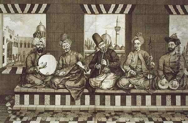 Syrian Musicians, plate 4 from Natural History of Aleppo, pub. by Patrick Russell, 1794 - view 1
