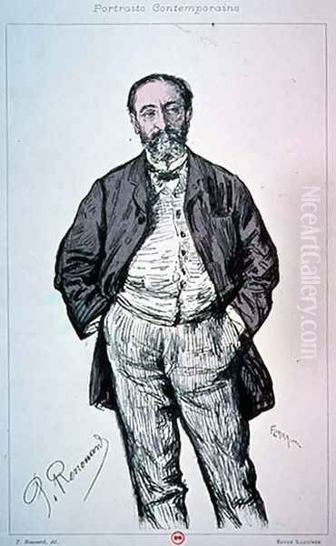 Portrait of the French composer and music critic Charles Camille Saint-Saens 1835-1921, engraved by Florian from the series Contemporary Portraits in Revue Illustre - view 1