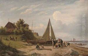 Selling fish on the shore