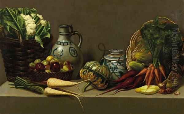 Still life with pottery and vegetable - view 1
