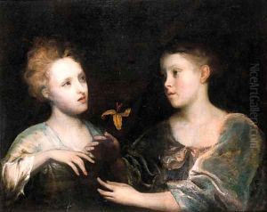 A double portrait of two young noblewomen, half lengths by Sir Joshua Reynolds