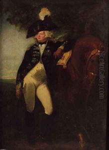 Equestrian portrait of George IV, small full-length, in uniform