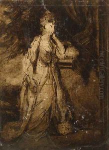 A compositional sketch for the portrait of Lady Louisa Manners, later Countess of Dysart by Sir Joshua Reynolds
