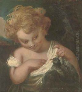 A young girl with a bird