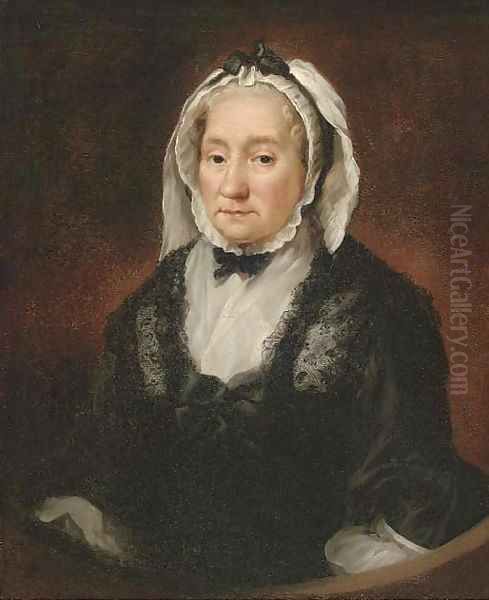 Portrait of a lady, half-length, in widow's weeds, half-feigned oval - view 1