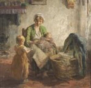Junge Mutter Mit Kindern by Evert Pieters