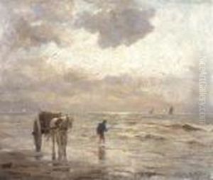 A Shell-fisher On The Beach by Evert Pieters