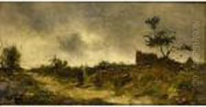 A Peasant Woman On A Sand Path by Evert Pieters