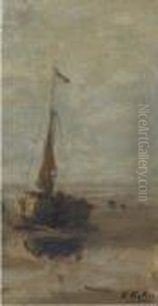 A Fishing Boat At Low Tide - view 1