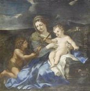 The Virgin And Child With The Infant Saintjohn The Baptist by Pietro Da Cortona (Barrettini)