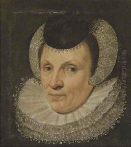 Portrait of a lady, bust-length, in a lace head-dress