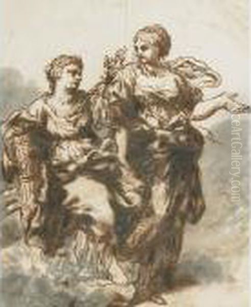 Two Female Allegorical Figures - view 1